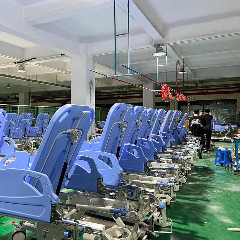 Medical Patient Delivery Transfer Ambulance Hydraulic Patient Trolley Hospital Transfer Bed Pneumatic Lift Hospital Bed