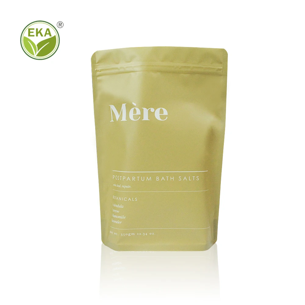 Resealable Biodegradable Candy Cookies Food Package  Kraft Paper Pla Combined Compostable Corn Starch Stand Up Pouch Bag