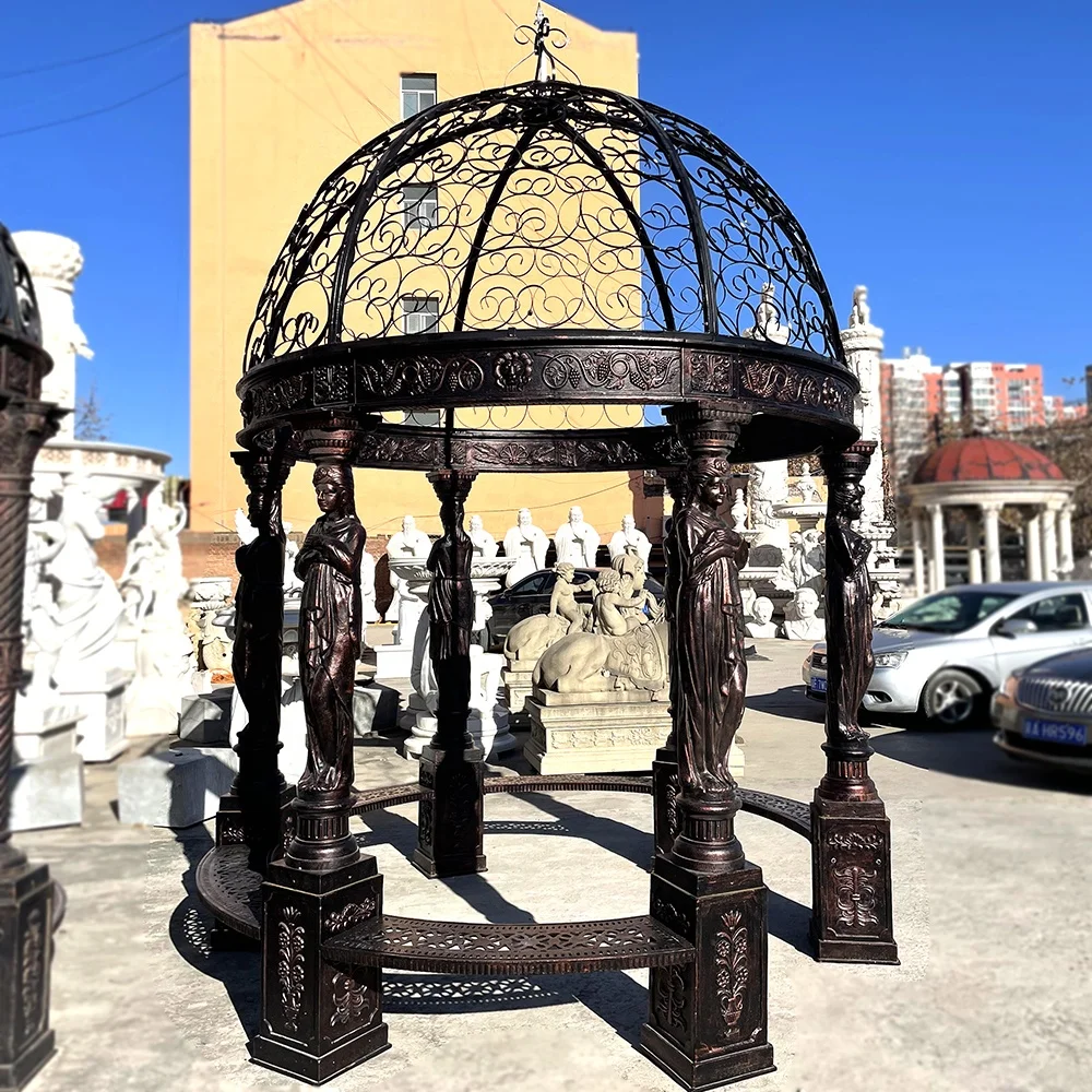 Outdoor Metal Furniturel Antique Wrought Cast Iron Gazebos Garden Round Gazebo For Sale