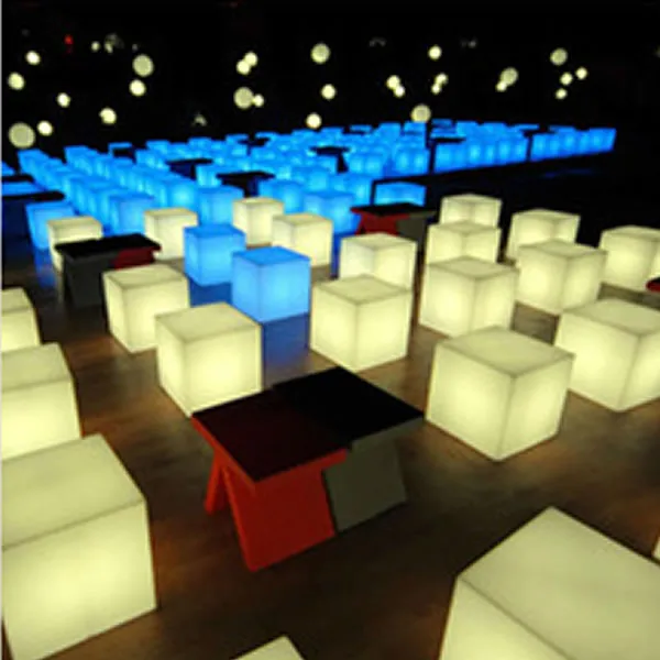 PE 16 colors light IR remote control waterproof wireless portable LED cube Chair LED Bar Stool