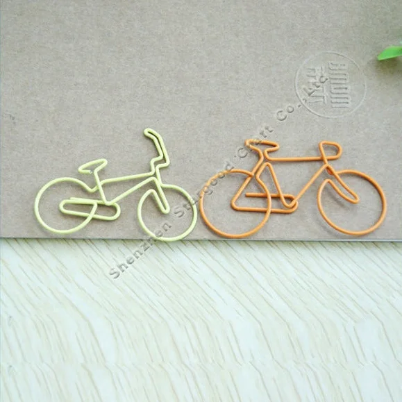 Different types of paper clips Promotion gift bicycle bike paper clip pack of 6pcs paper card package