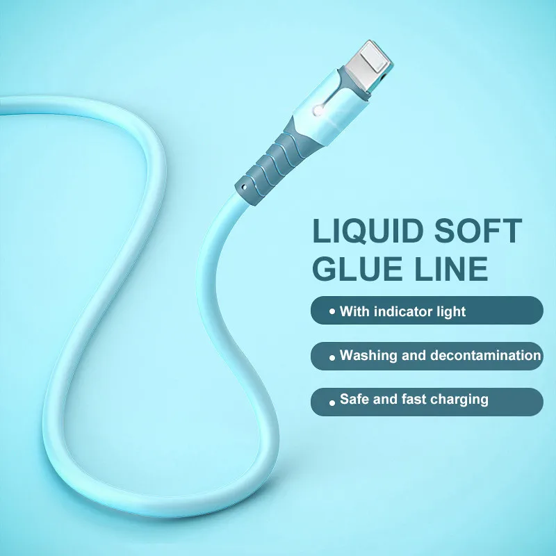 Liquid Silicone Super Fast Charge Cable Micro USB Type C Cable for Samsung Huawei Xiaomi Data Cable