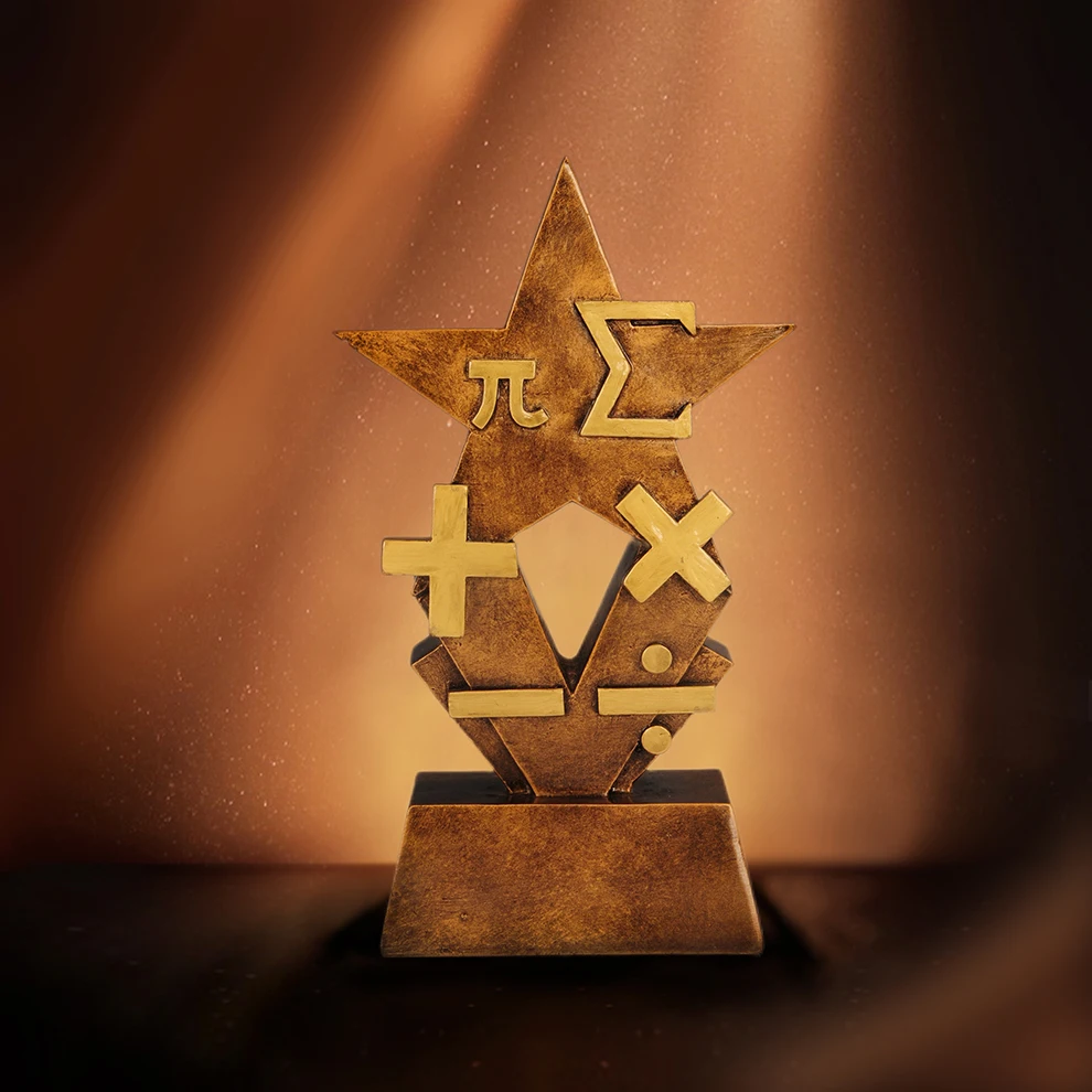 Resin mathematical symbols trophy sports trophees trophy cup resin trophy and award