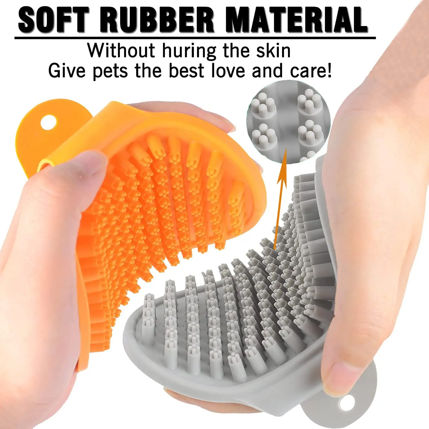 Wholesale Adjustable Buckle Silicon Pet Fur Remover Brush Grooming Clean Pet Shower Wash Brush