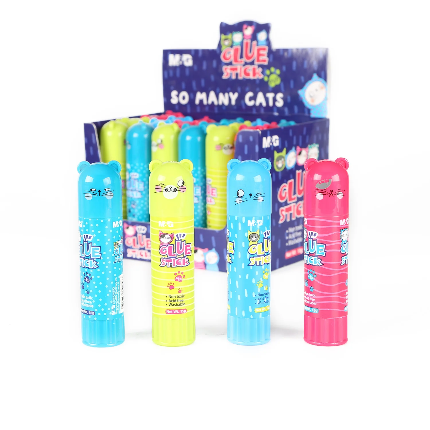 Cute Cats Shape PVP Glue Stick Stationery For School Suooly