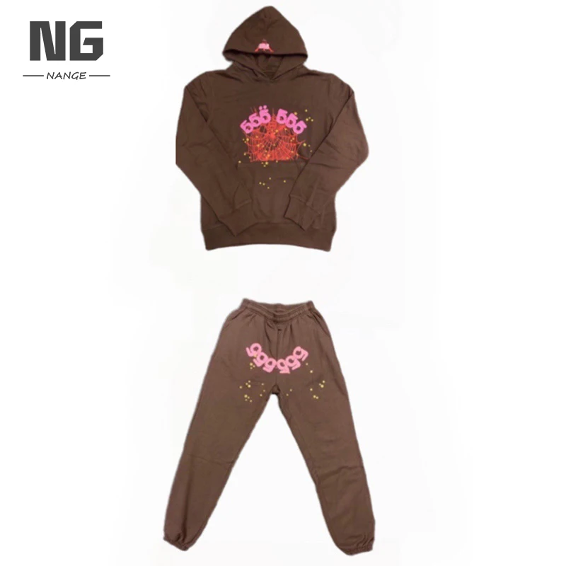 OEM Custom Unisex Pullover 3d Logo Puff Print Hoodie Sets Track Suit For Men