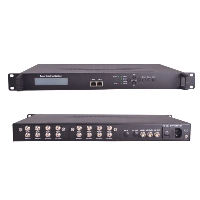 DVB T/S Multiplexer, 2 ASI+6 tuners input 8 channels TV multiplexer