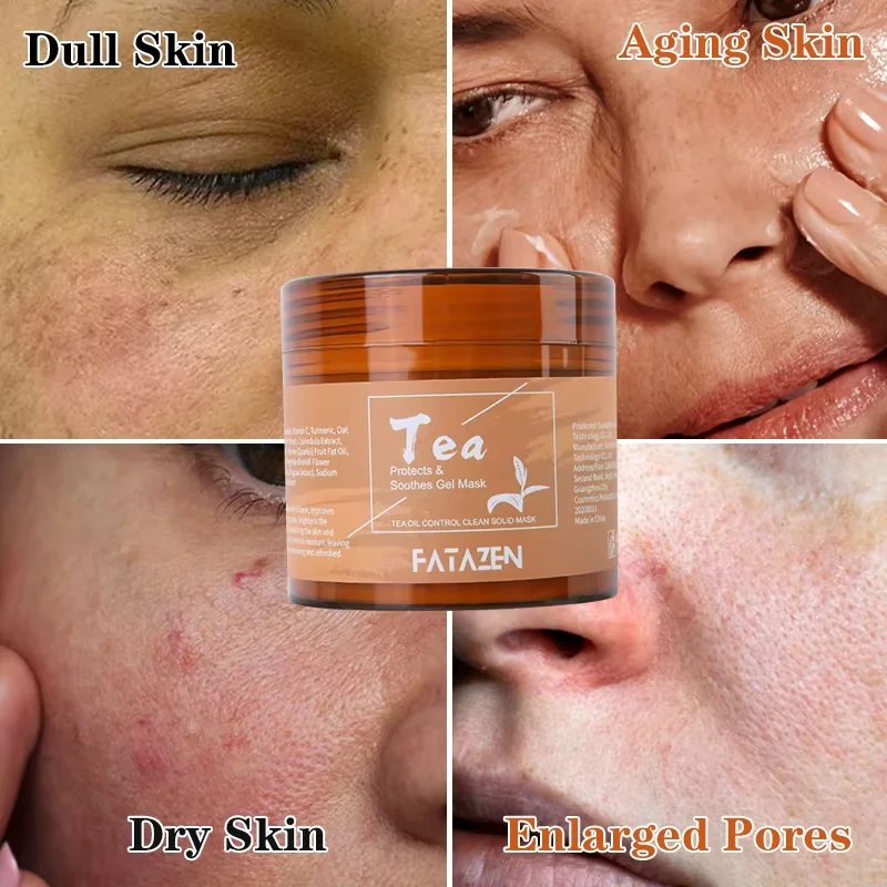 Custom Logo Deep Hydration Black Tea Clay Mask Face Mask Skin Care Products Whitening Smoothing Extract Facial Clay Mask