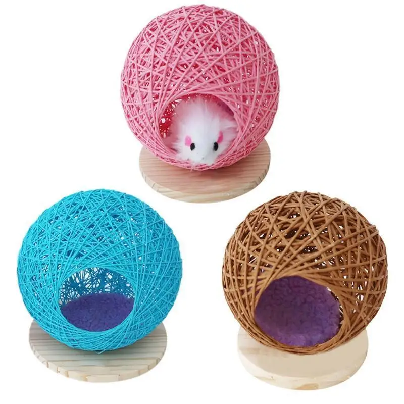 Wholesale Cheap Price Rattan Hamster Pet House Handmade Wicker Warm Comfortable Bed Sustainable for Living