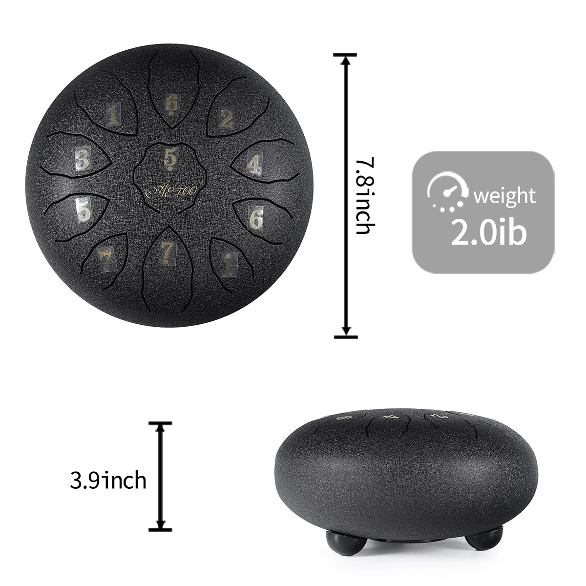 
 Стальной барабан для языка 11note 8 дюймов кленовые листья handpan музыкальный инструмент Тон C/D/F Бронзовый стандарт качества звука OEM  