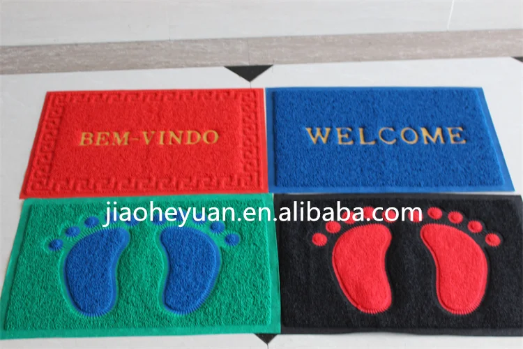 Anti Slip home indoor outdoor floor mat Welcome logo pvc coil door mat