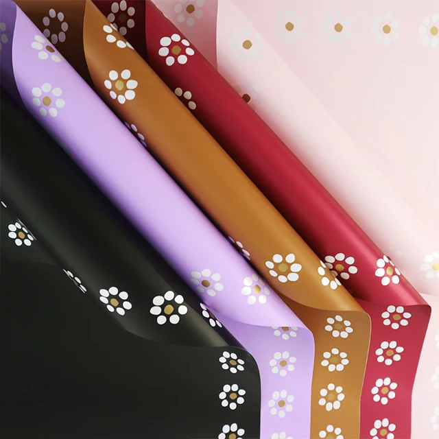 wholesale plastic barro printing floral paper waterproof gift flower wrapping paper tissue roll florist supplies for packaging
