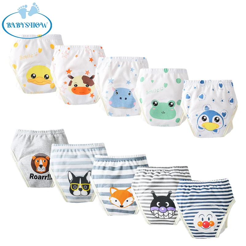 Babyshow Animal Reusable Waterproof Toddlers Baby Training pants Baby Toilet Training Underwear Panties Washable potty pants