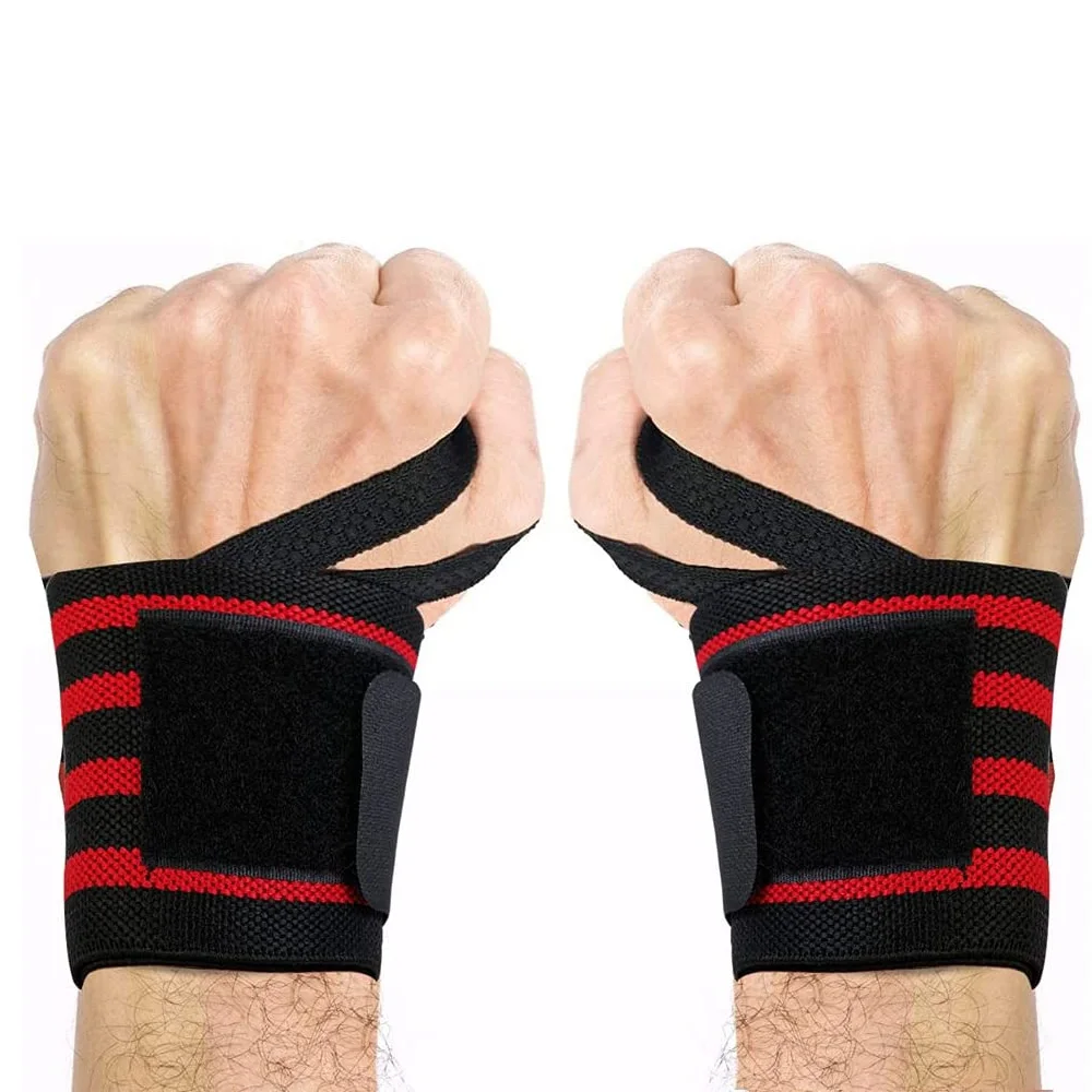 Fitness Gym Equipment Premium Leather Weight Lifting with Neoprene Wrist Wrap Support for Men & Women