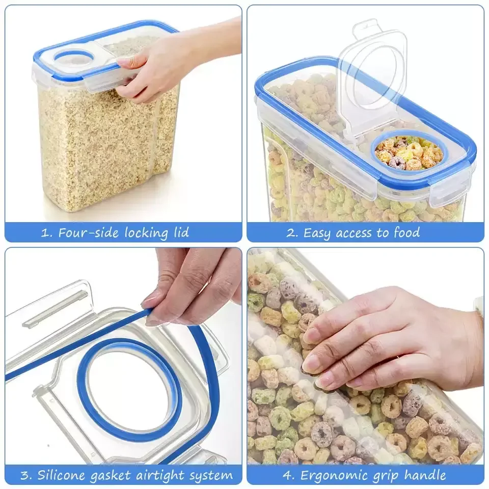 Cereal Storage Containers Airtight Food Storage Containers 4L(135oz) - Large Kitchen Storage Keeper - Easy Pouring Lid