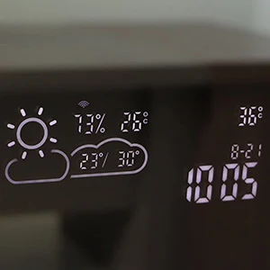 2024 bathroom smart weather mirror with clock heating function