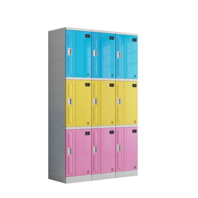 Popular Fitness ABS Plastic Storage Lockers School Bags Gym Customize 9 Doors ABS Locker Cabinet with Digital Lock
