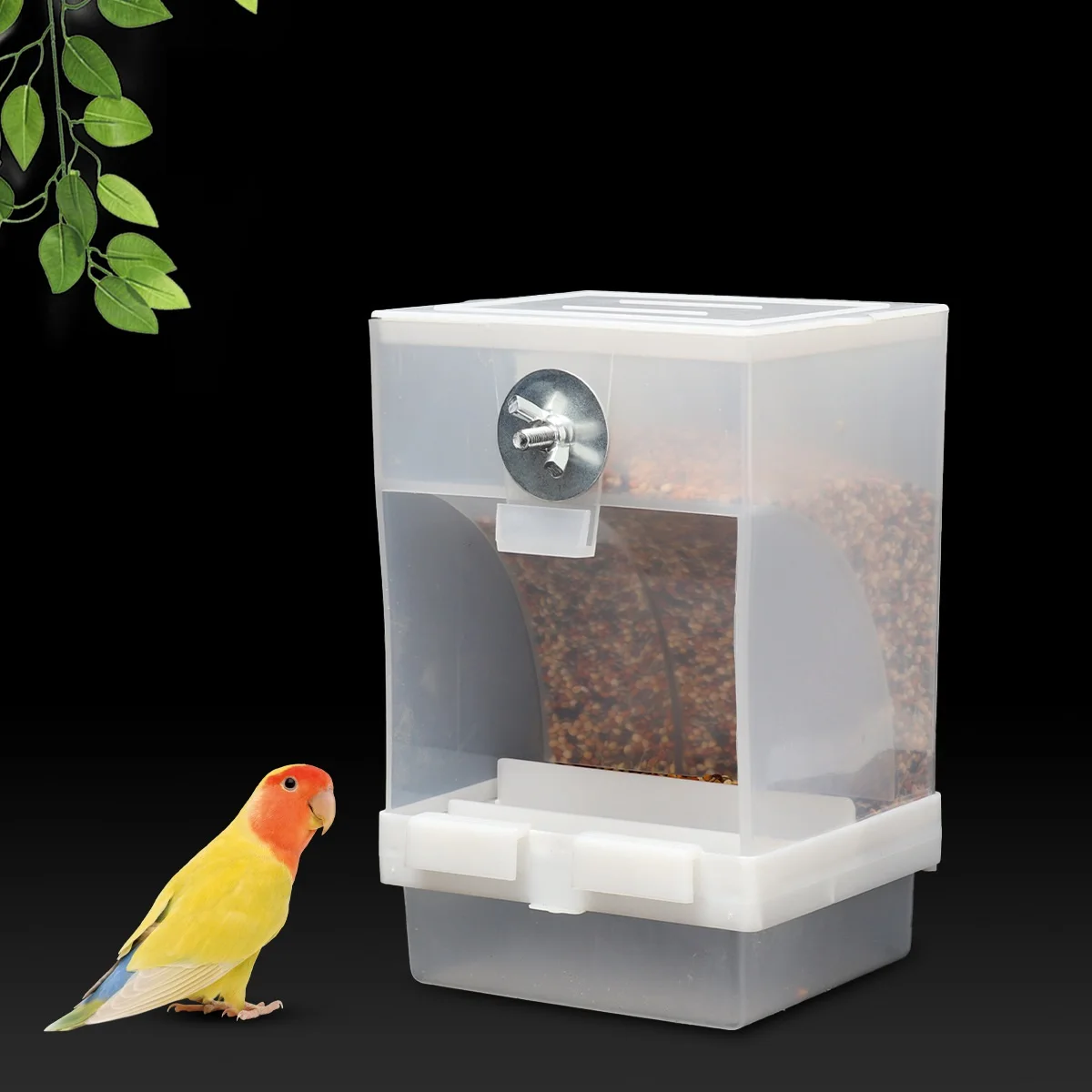Tiger Skin Xuanfeng Peony Parrot Automatic Feeder Dispenser Bird Feeder Spill Resistant Splash Resistant Bird Food Container