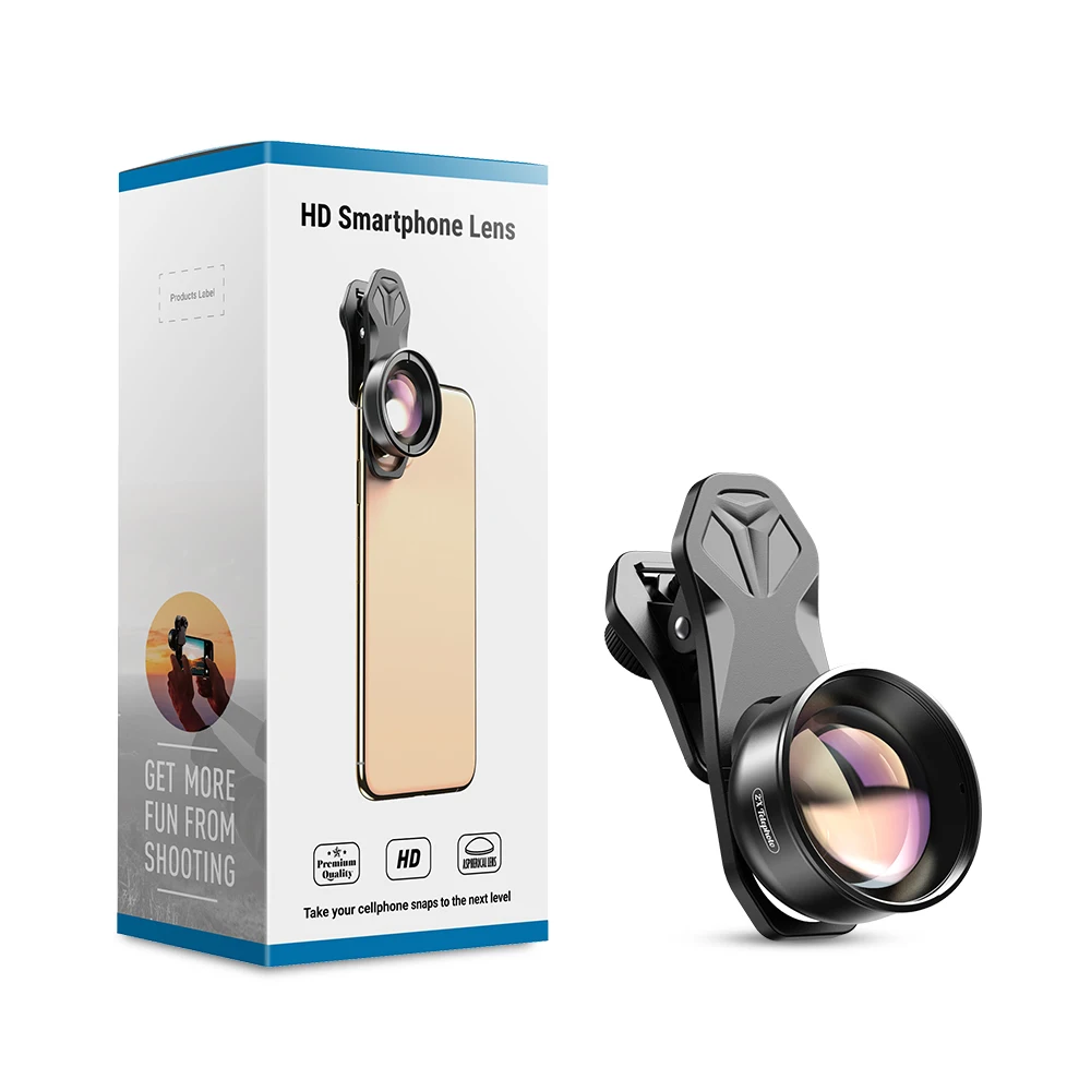 2024 Apexel 60mm Telephoto Professional Mobile Phone Lens for Smartphone HD Portrait 2x Optical Zoom