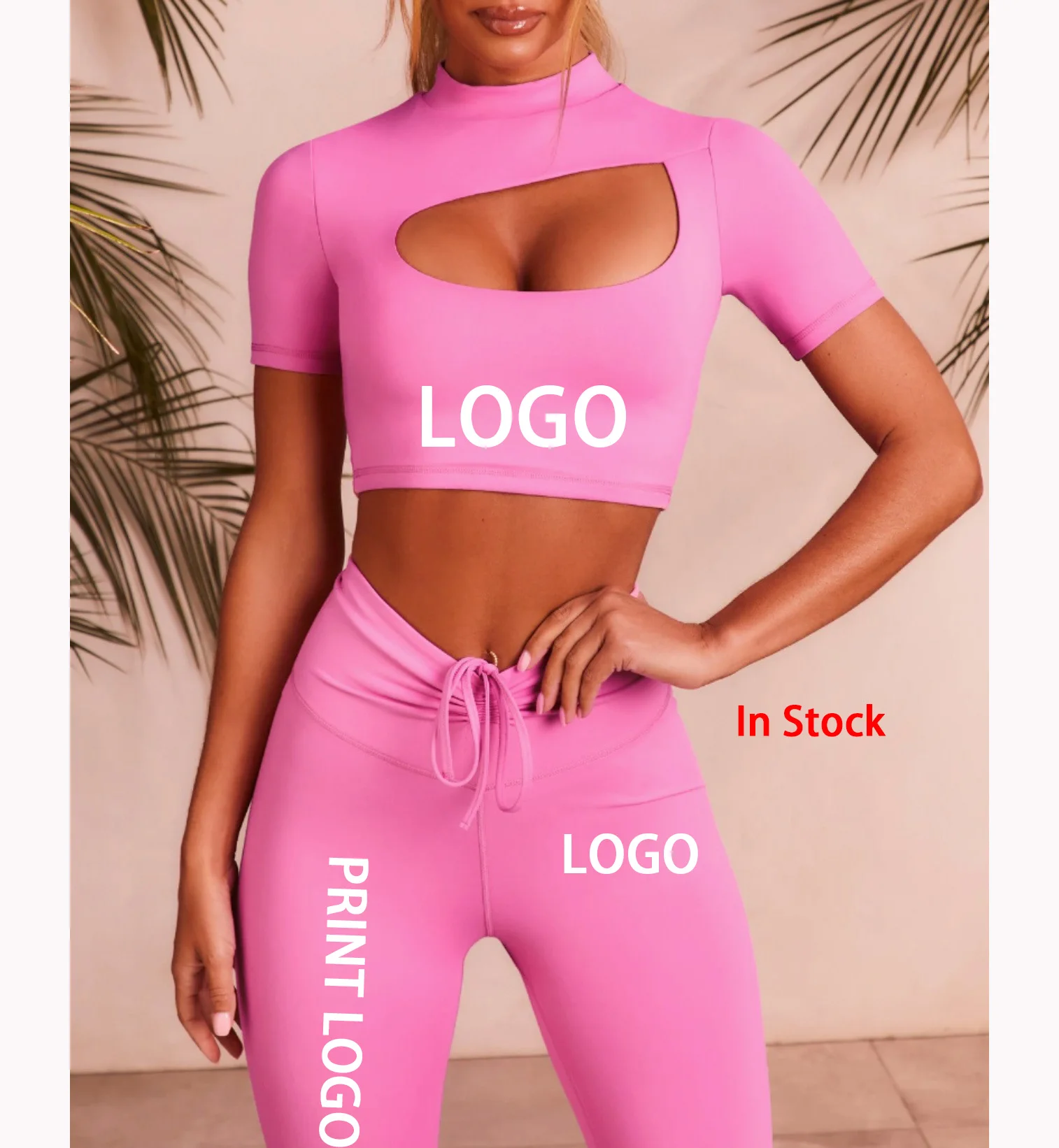 Fashion Gym Fitness Suit Sport Pant Active Clothes Women Custom Logo Hollow Out Crop Top Bra Legging Shorts 5 Pieces Yoga Set