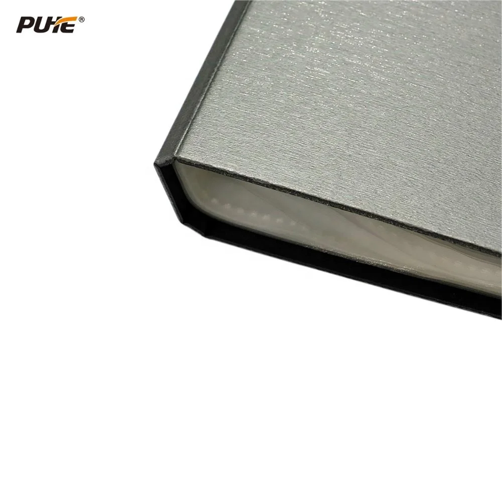 Luxury silver brushed pattern PP foam plastic material hot sale A4 transparent book display A4 display folder