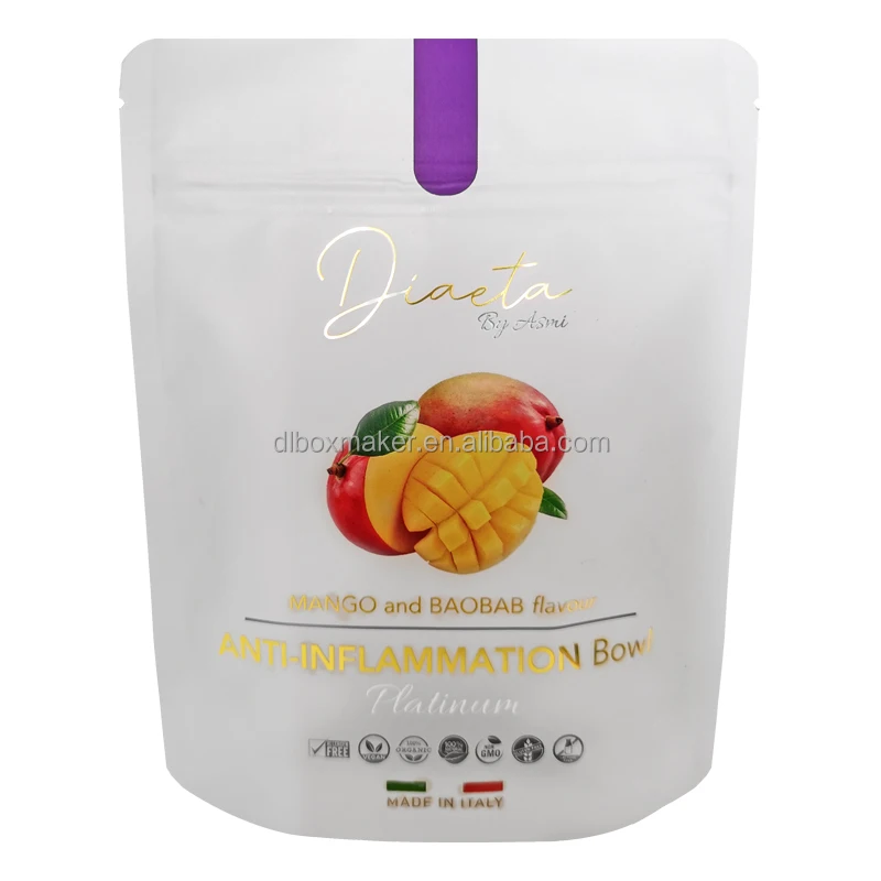 Custom Biodegradable Food Packaging Eco Friendly Bags Printed for Food Compostable Zip Bag Tea Stand Up Paper Pouch for Snacks