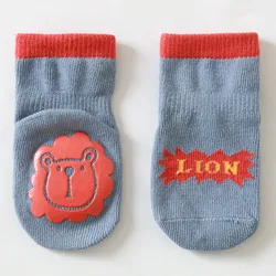 New Baby non-slip Socks Newborn Animal Cute Combed Cotton Floor Kids Learn to Walk Toddler Crew Grip Slipper Socks
