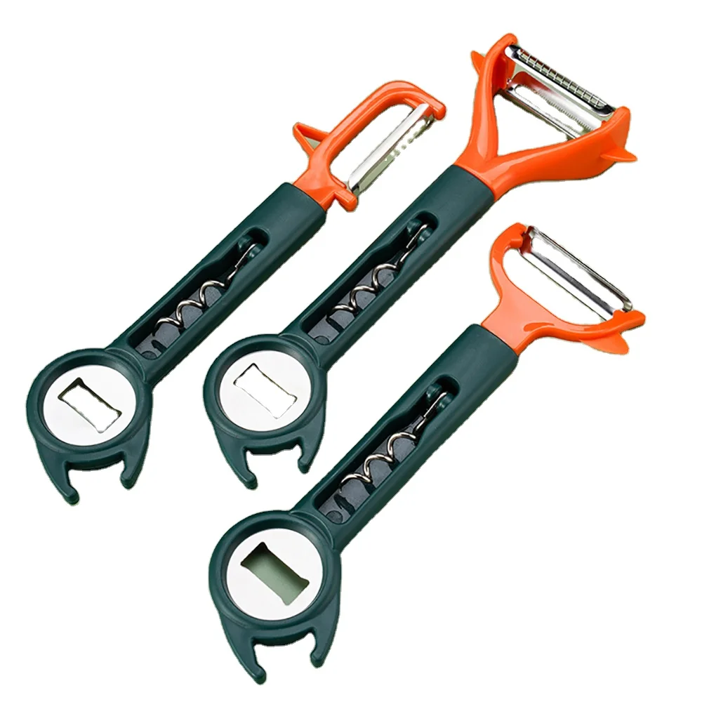 Stainless Steel Multi Functional Paring Knife Household Scraper Kitchen Potato Fruit Vegetable Peeler Dual Purpose Bottle Opener