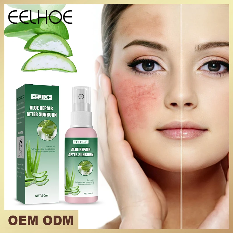 OEM ODM Natural Aloe Vera Skin Care Serum 35ml Soin De Visag Sunburn Repair Essence Skin Care Moisturizing Anti aging Face Serum