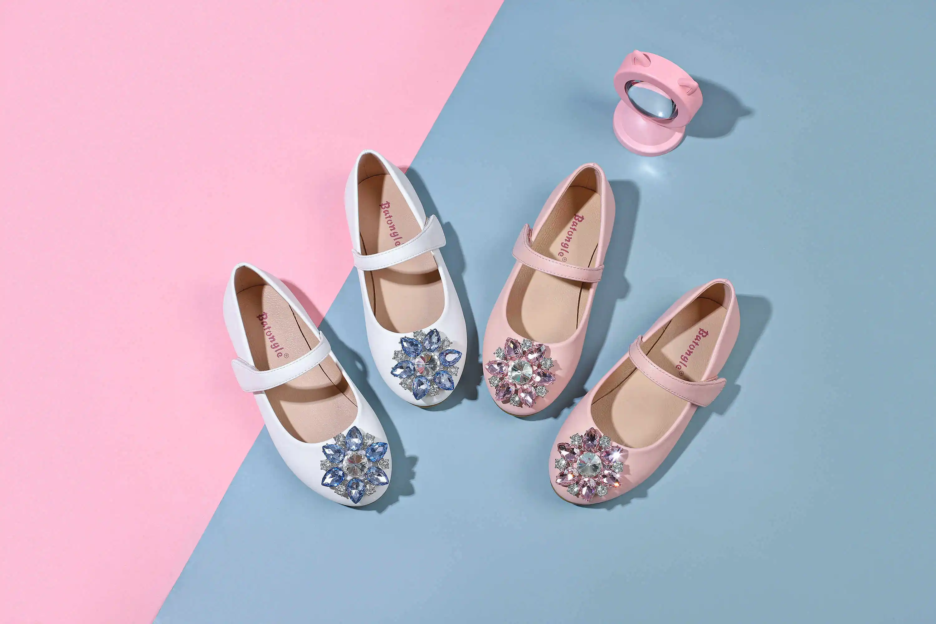 Wholesale Design Beef Tendon Korean Children Princess Shoes Low Heel Casual Shoes