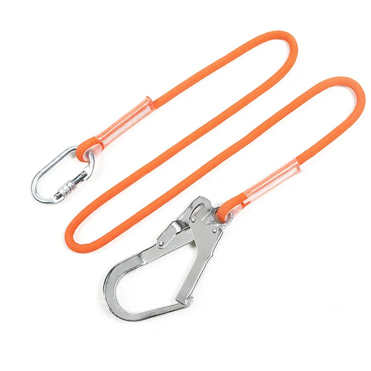 fall arrest safety lanyard with snap hook carabiner for working at height construction