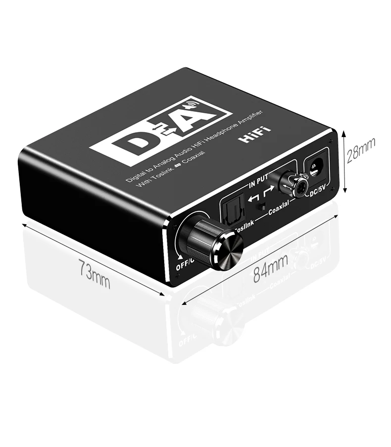 Hifi DAC Amp Digital To Analog Audio Converter RCA 3.5mm Headphone Amplifier Toslink Optical Coaxial Output Portable dac 24bit