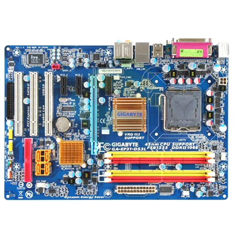 GA-EP31-DS3L Desktop Motherboard P31 Socket LGA 775 For Core2 Extreme Quad Duo Pentium D / 4 Celeron DDR2 4G Used