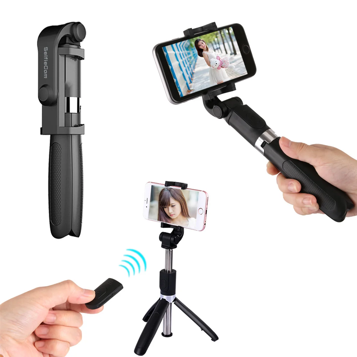 BT пульт дистанционного спуска затвора для селфи и штатив с функцией Bluetooth для iPhone и мобильных телефонов