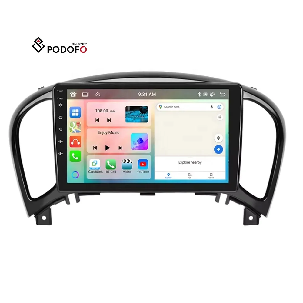 Podofo Android Car Stereo 4+64G 9' Carplay Android Auto For Nissan Infiniti ESQ/Nissan JUKE 2014 IPS DSP GPS RDS WIFI Wholesale