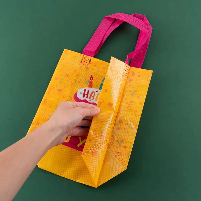 Custom Logo Recycled Eco Non-woven Tote Bags Fabric Gift Package Kids Child Waterproof Storage Reusable Pouch Party Favors