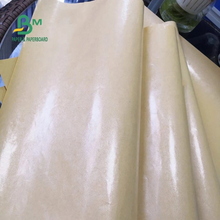 Waterproof 40gsm + 10g PE Coated Brown Kraft Paper For Food Wrapping