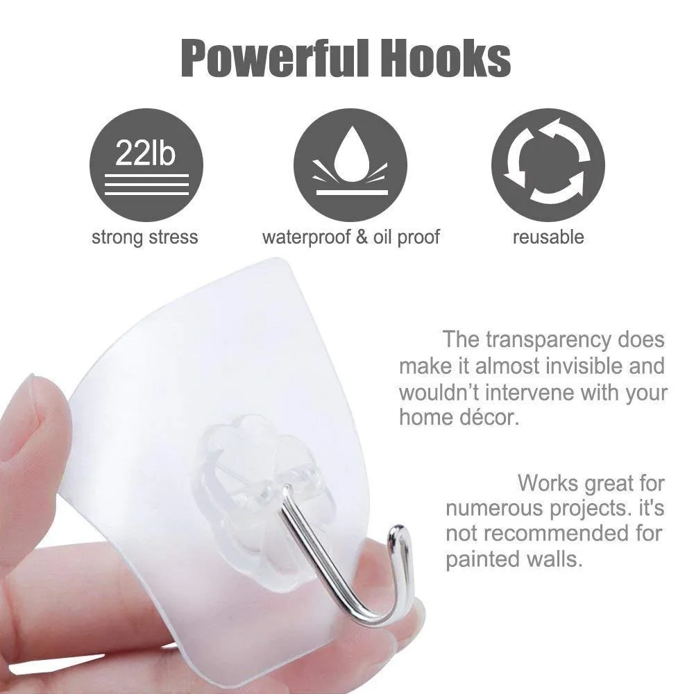 Strong Transparent Suction Cup Sucker Wall Hooks Hanger Kitchen Bathroom Hook