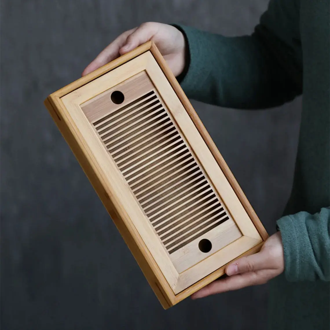 Natural Bamboo Tea Trays Teapot Serving Tray for Chinese Kungfu Tea Afternoon Tea Time