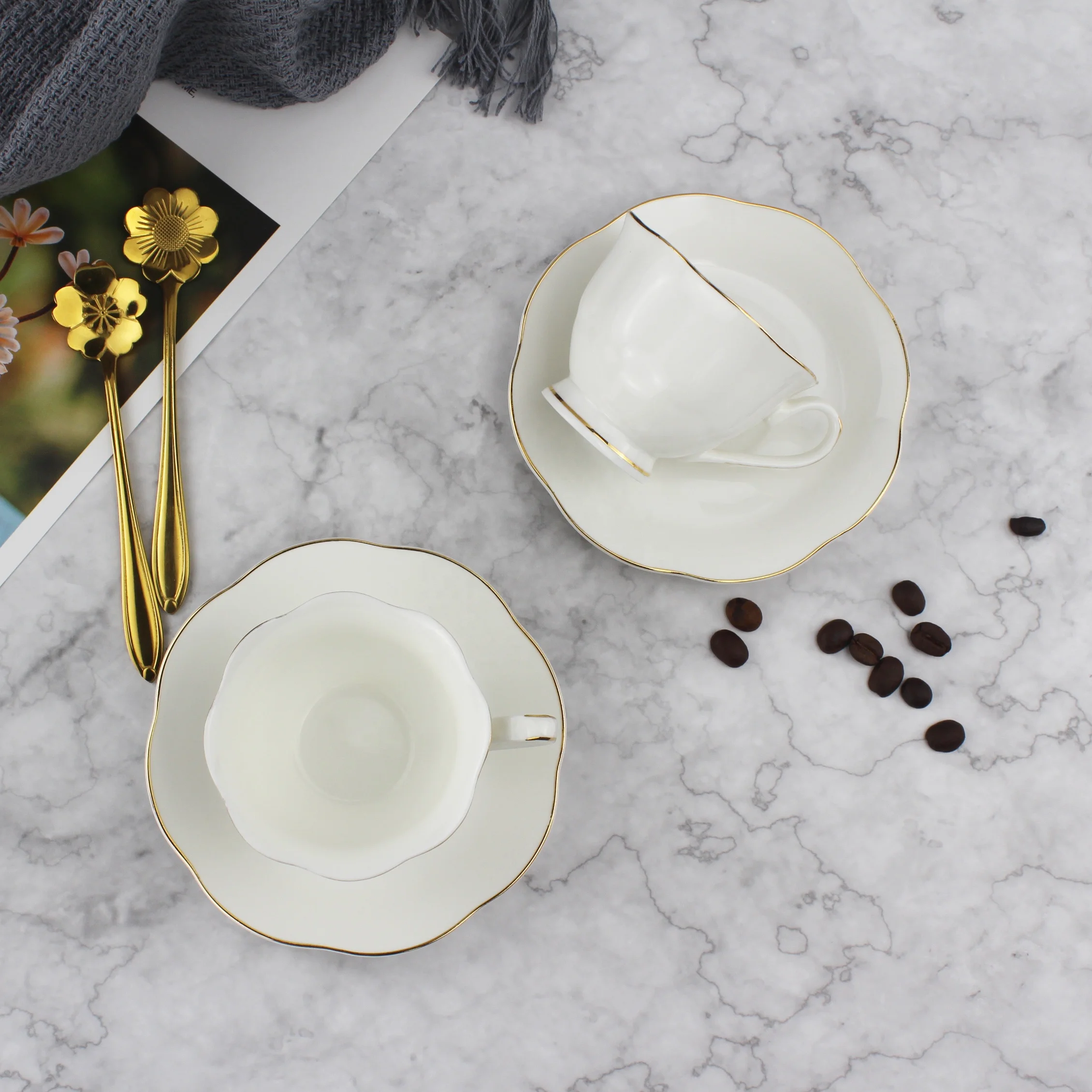 80cc чашки для эспрессо с золотой отделкой 10 карат, блюдца, кофейная чашка и блюдца из фарфора, керамическая кофейная чашка с блюдцем