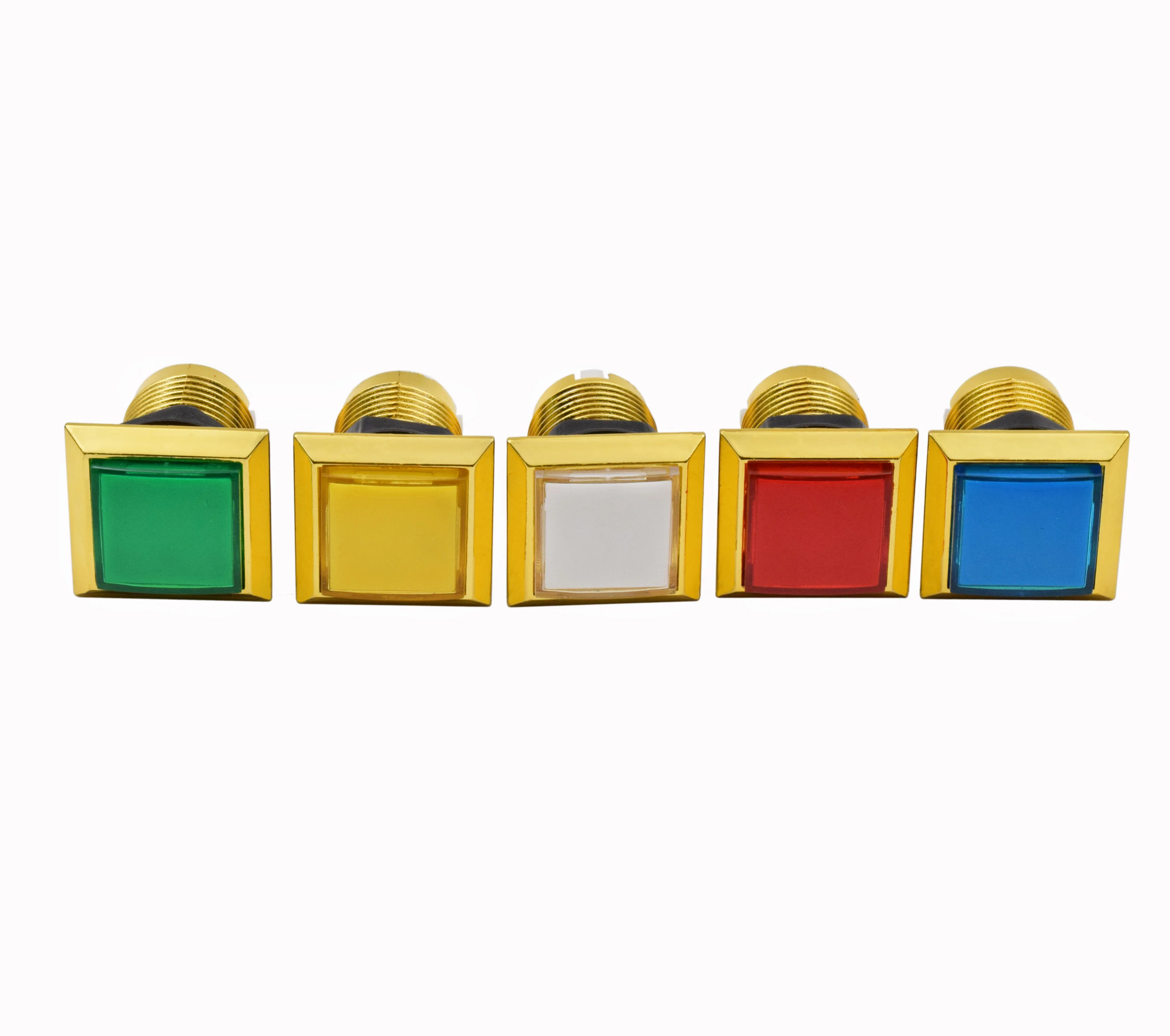 high quality game machine 32mmx32mm illuminated square gold plated push button switch