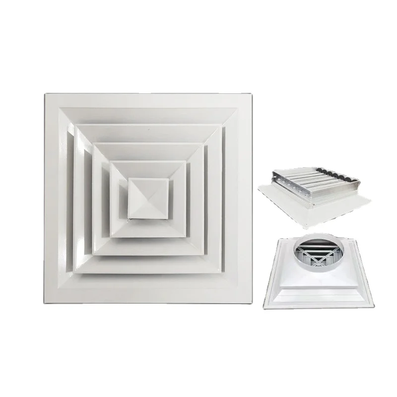 Wall plastic square return air indoor top grille exhaust hood