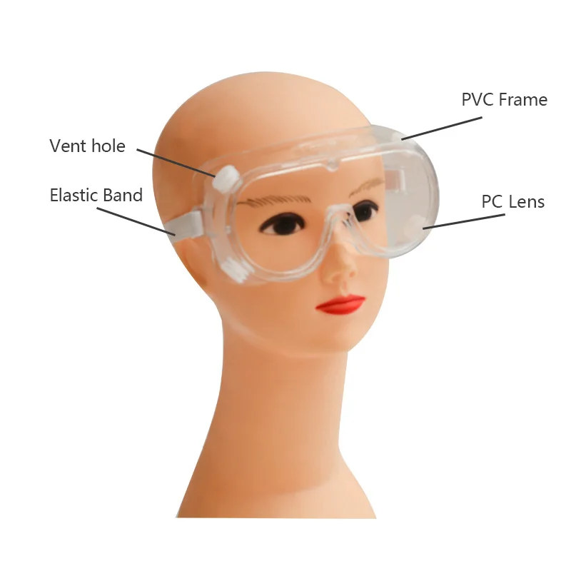 Customized Chemical Resistant Anti-Fog Wear Safety Goggles With Uv Protection
