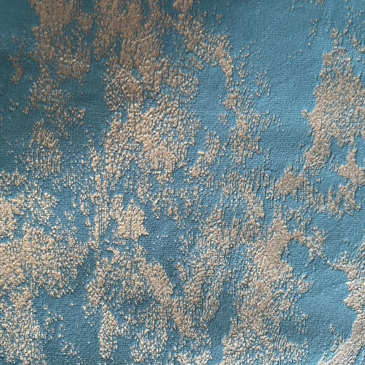 Golden foiled taped holland velvet curtain fabric 280cm width 100% polyester knitted heavy curtain fabric home textile