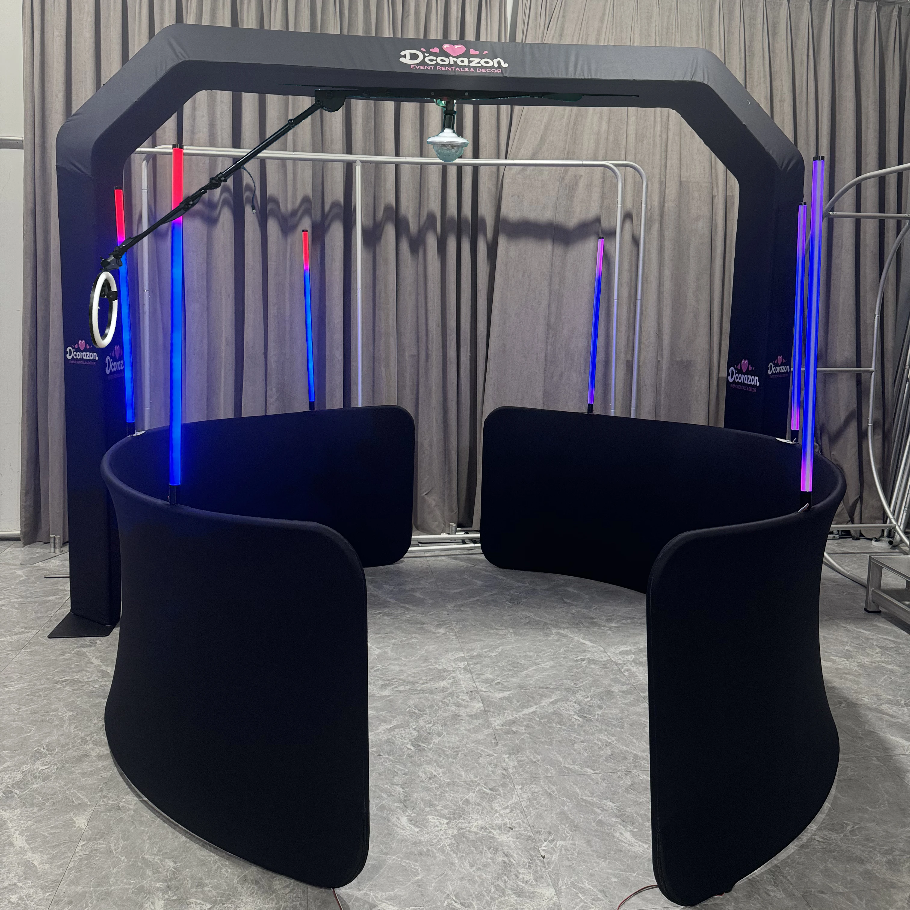 2024 Best Choice Overhead 360 Camera Photo Booth wireless automatic rotating selfie 360 photo booth new model
