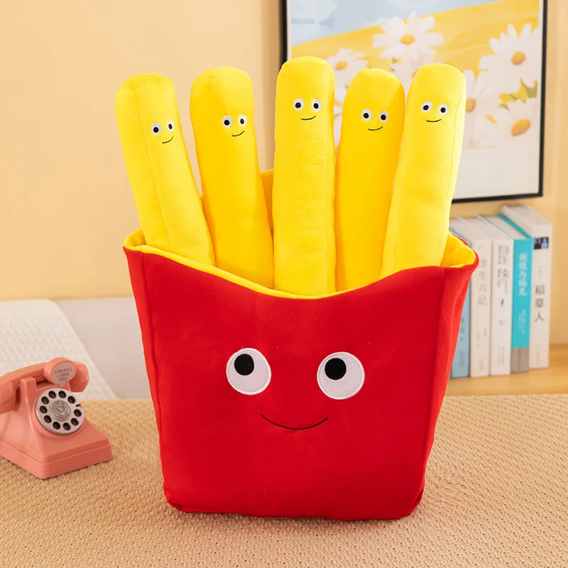 Wholesale Promotion French fries plush toy soft stuffed New Hamburg Pizza Pillow children girls doll pillows