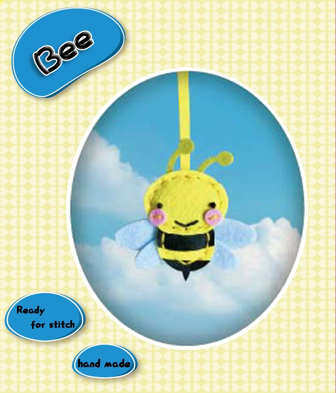 NONE-TOXIC ECO FRIENDLY FELT DIY KIT ANIMAL BEE READY FOR STITCH LEARN TO SEW ART AND CRAFT FOR KIDS