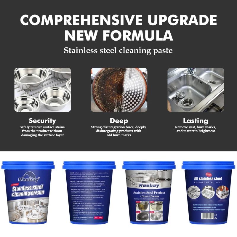 Kitchen detergent easy washing customized eco-friendly stainless steel cleaner