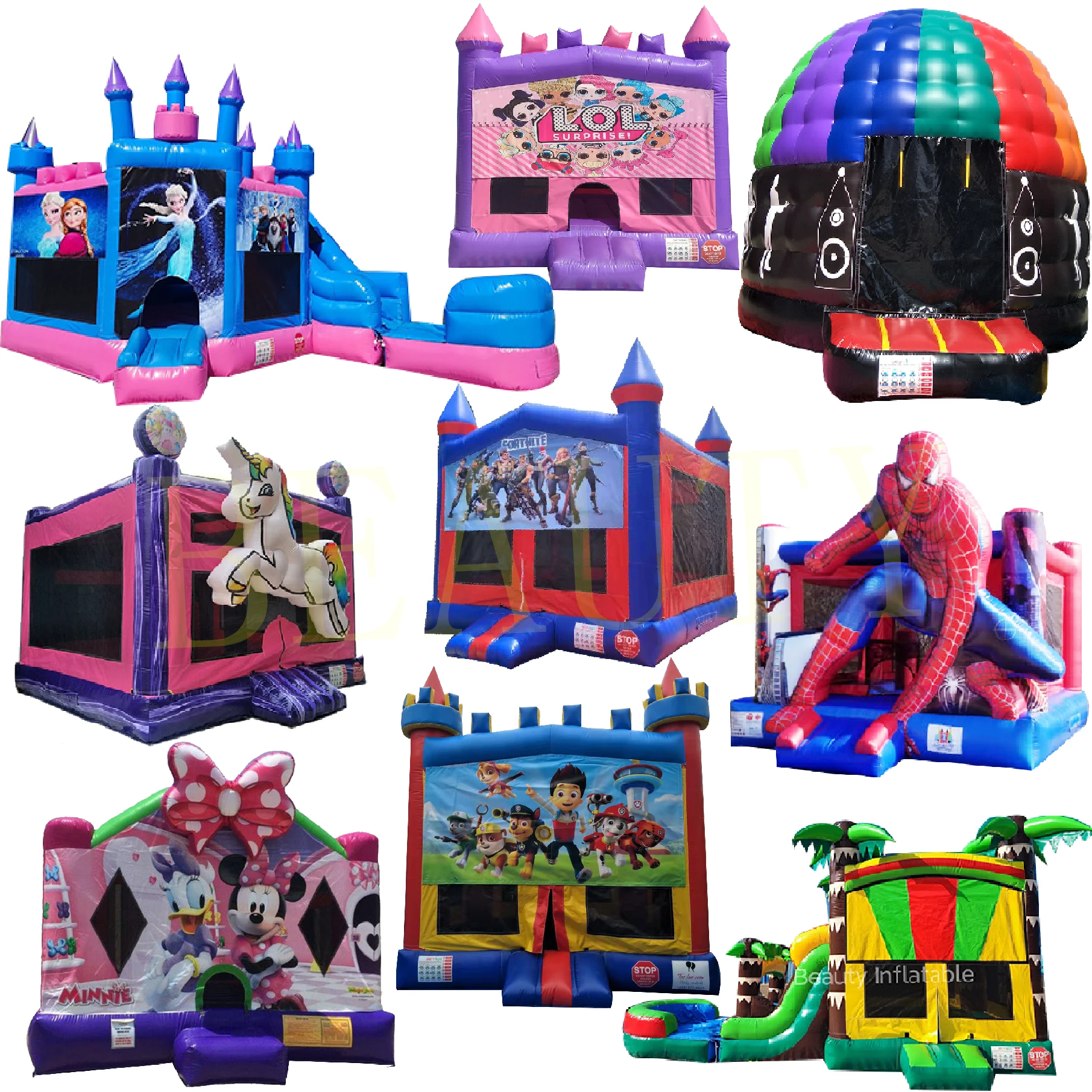 New Child  Commercial PVC Moonwalk Jumper Bounce Jump Inflatable Commercial Bounce House For Kid Party Combo With Water Slide