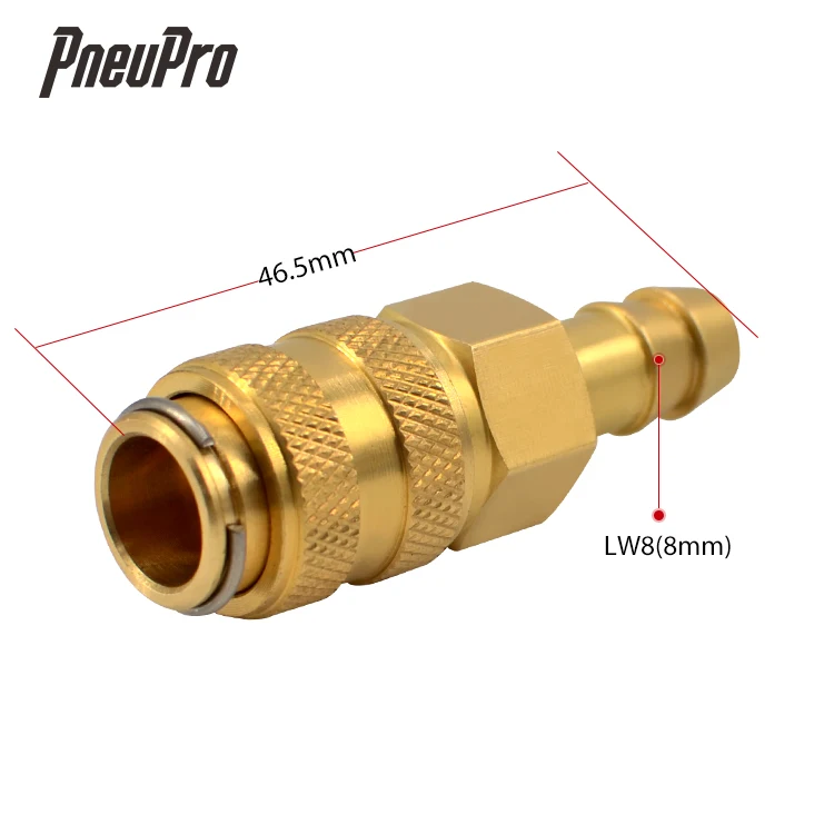 Газовый фитинг, пневматический быстроразъемный шланг из натуральной латуни, соединительная муфта